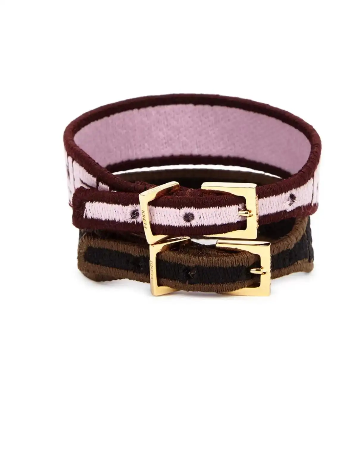2022 Gold-tone Hardware Adjustable Buckle Fasteni Woven Luxury Brand  FF Logo Jacquard Fabric Bracelet