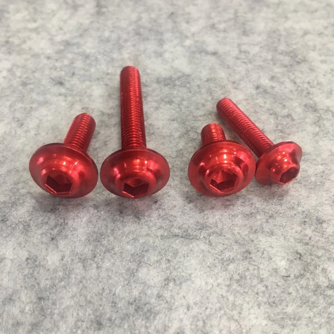 M3M4 M5M6M8 Red Aluminum 7075 DIN912 Socket Head Cap Screws Bolts for bike