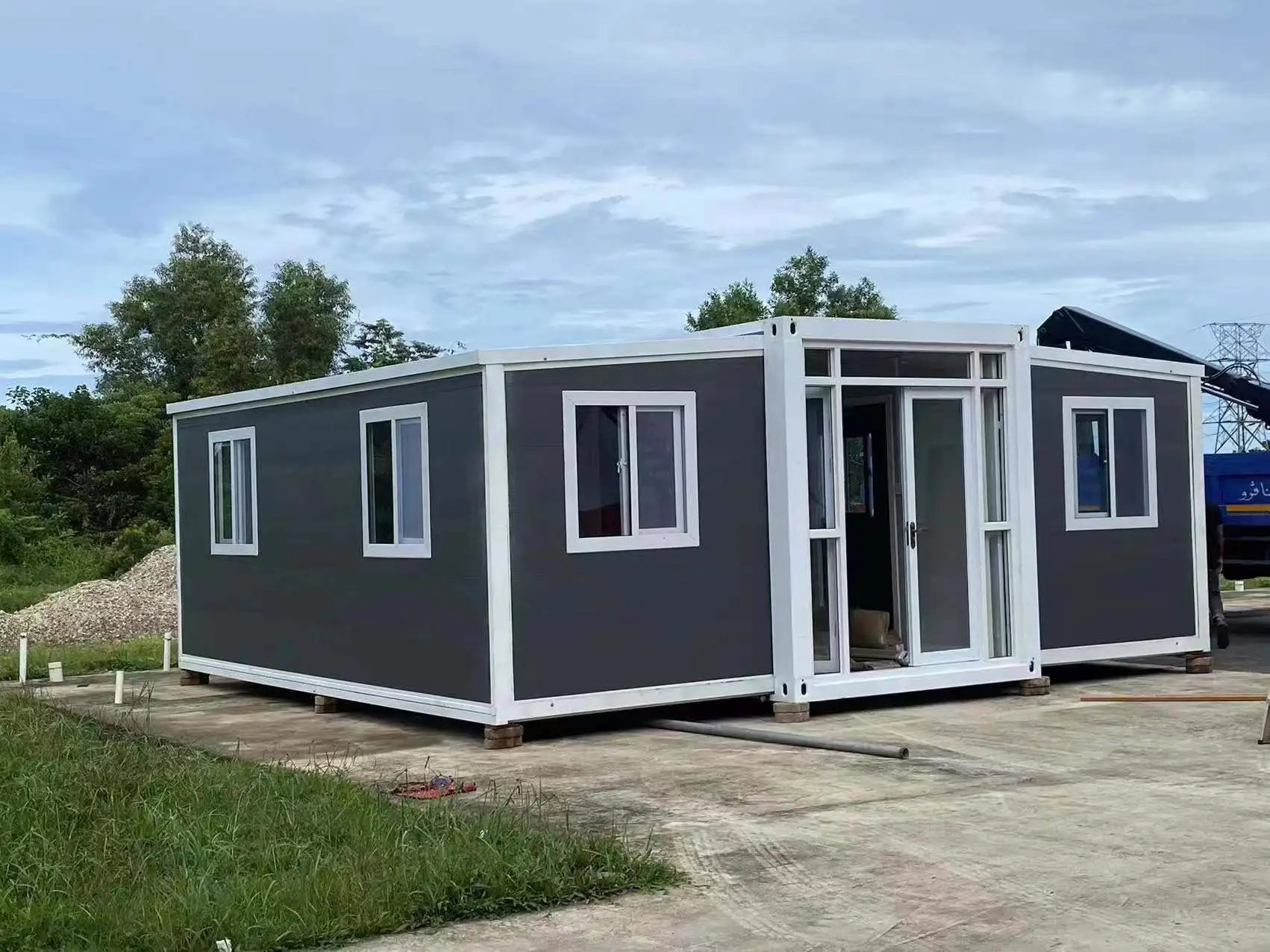 Прямые продажи с завода двухсторонний расширительный ящик для наружного сноса мобильный контейнерный дом складной жилой