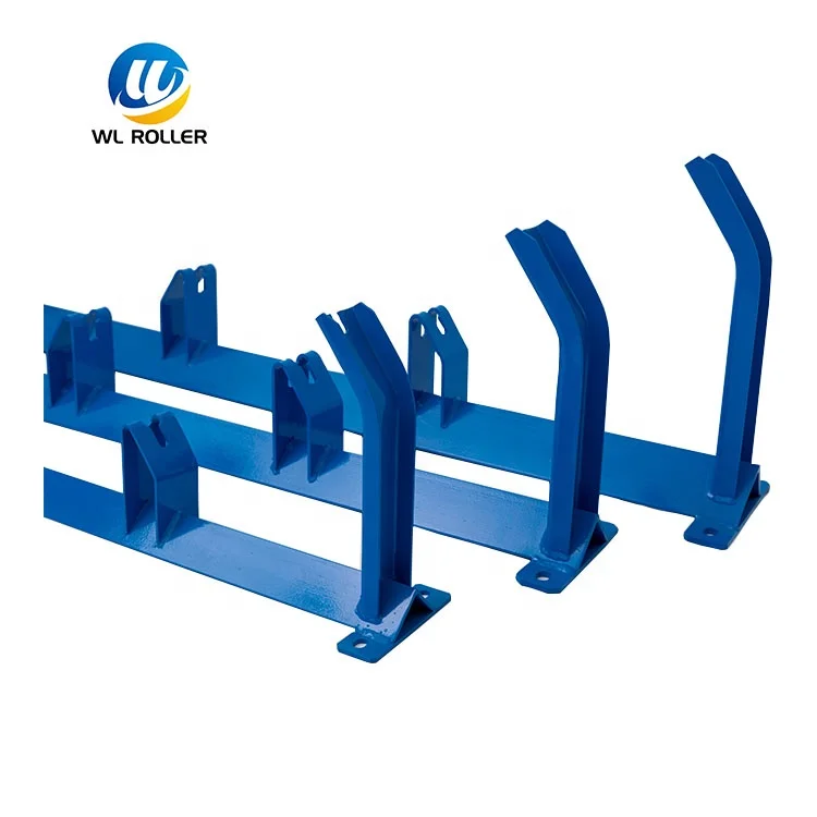 High quality steel roller conveyor idler frame with grooved brackets