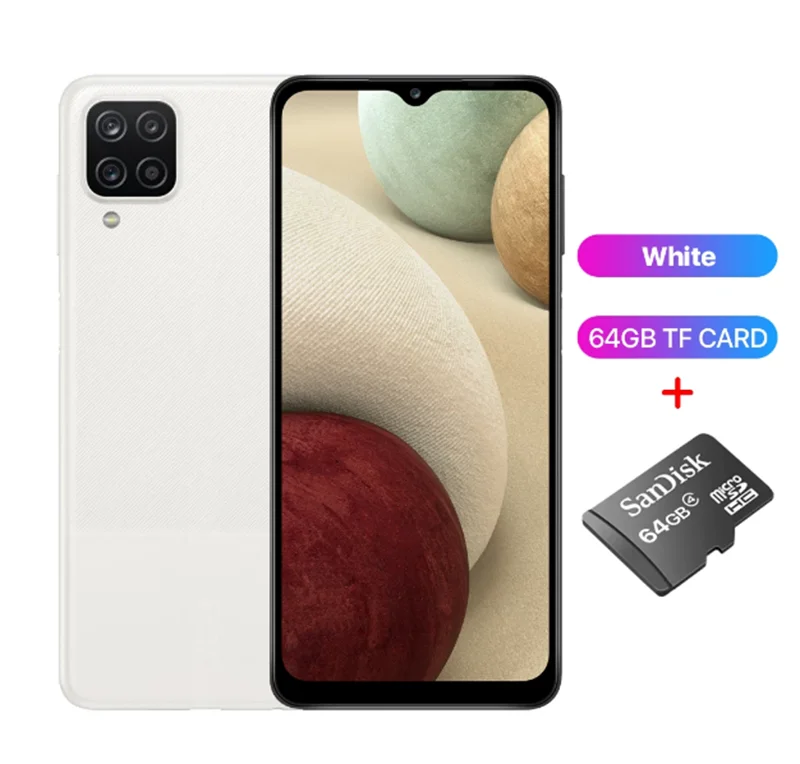 Оптовая продажа сотовый телефон глобальная версия для Samsung Galaxy A12 второй смартфон 4 ГБ 64 мобильные