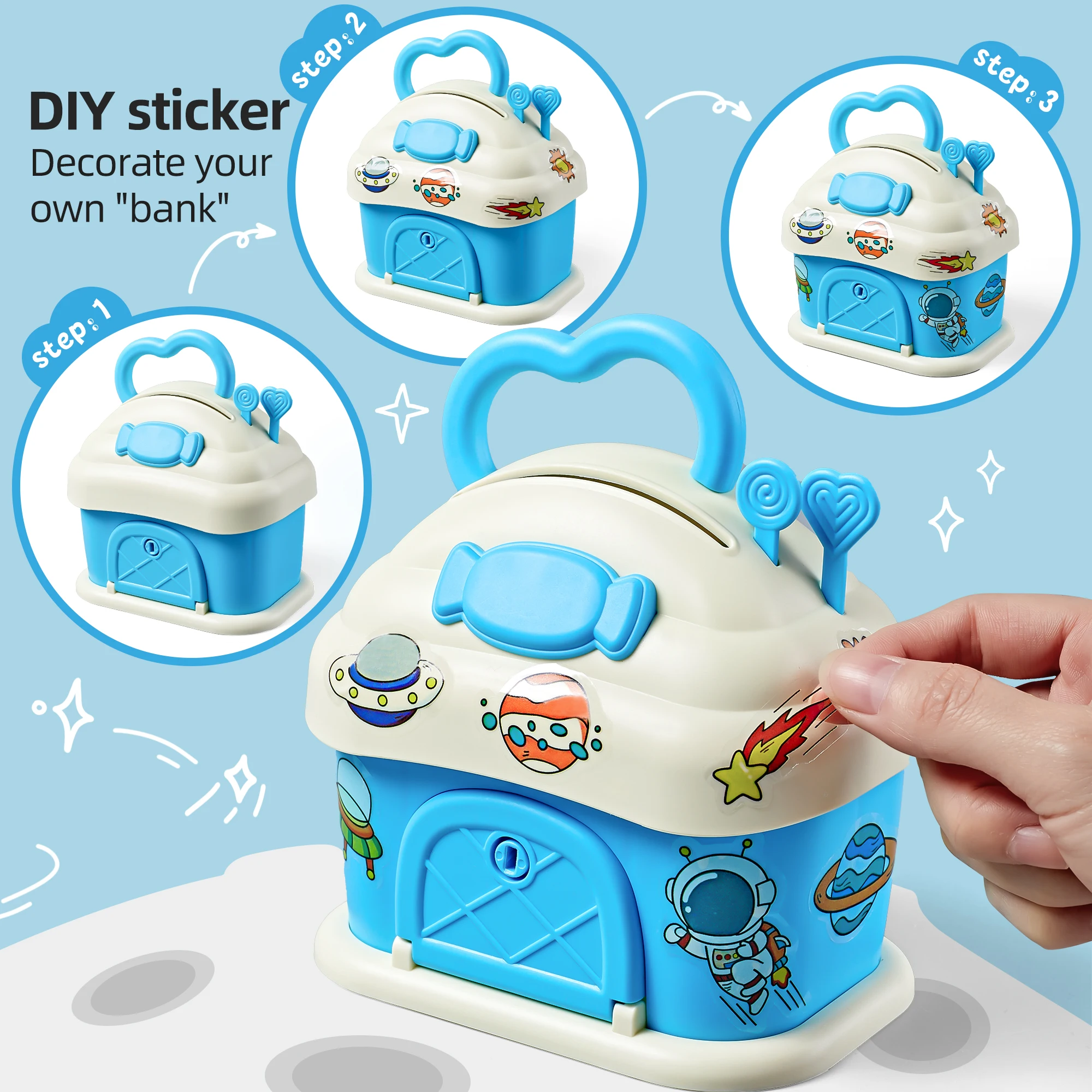 XST Unbreakable Plastic Money Bank Saving Box Coin Bank for  mushroom Piggy Banks Practical Easter ATM Piggy Bank Toys