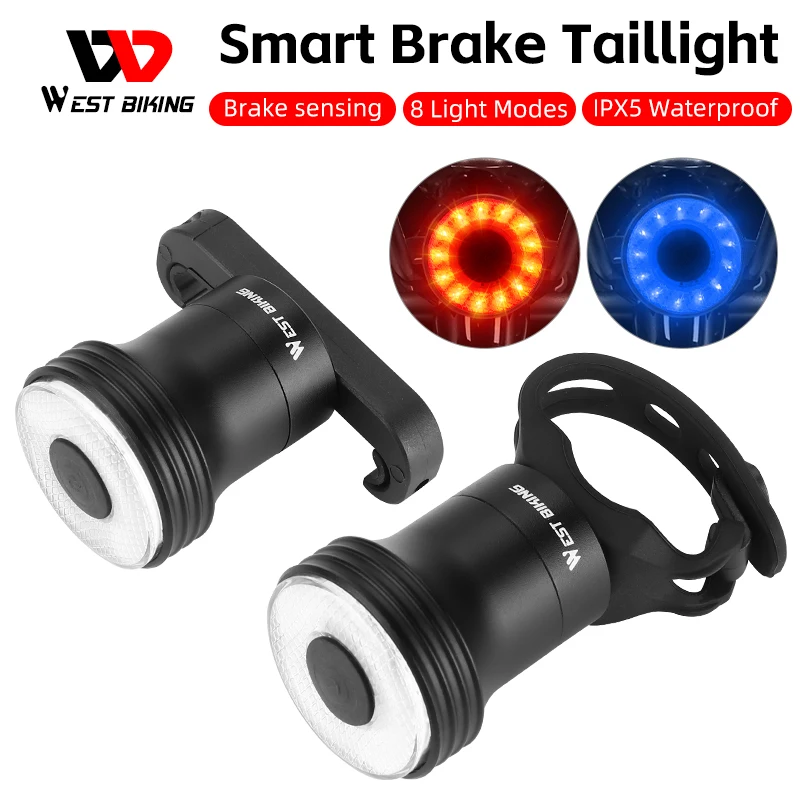 WEST BIKING Wholesale 8 Modes High Power Led Bike Projector Laser Light Bicycle Super Bright Flash Light For Mountain Bike