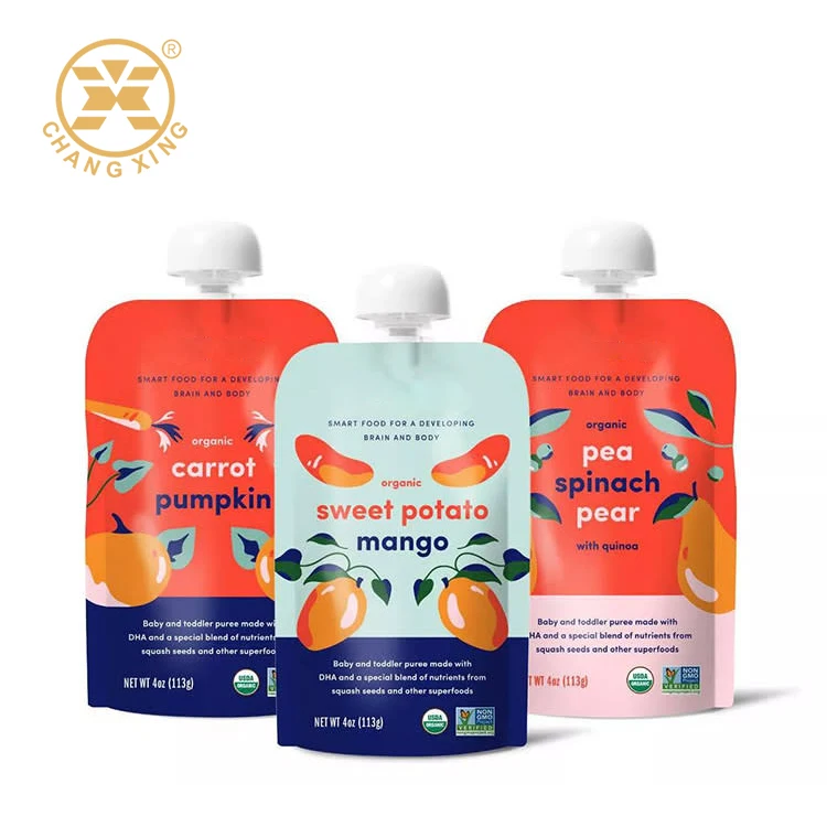 Aluminum Foil Mylar Foil Stand Up Spout Pouch dairy cream cheese sour cream yogurt sauces condiments apple sauce packaging bags