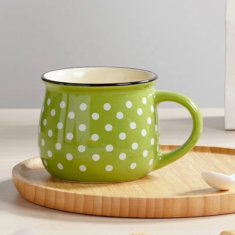 Christmas Santa Snowman Ceramic Mug Simple Polka-dot Design Ceramic Nordic Cup Ceramic Coffee Mug