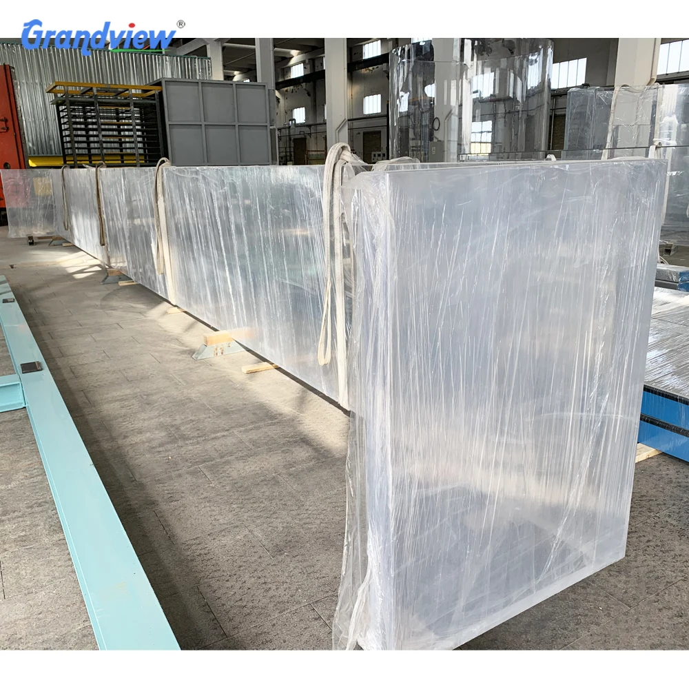 Высококачественное прозрачное толстое небьющееся акриловое настенное наружное акриловое стекло Grandview для бассейна