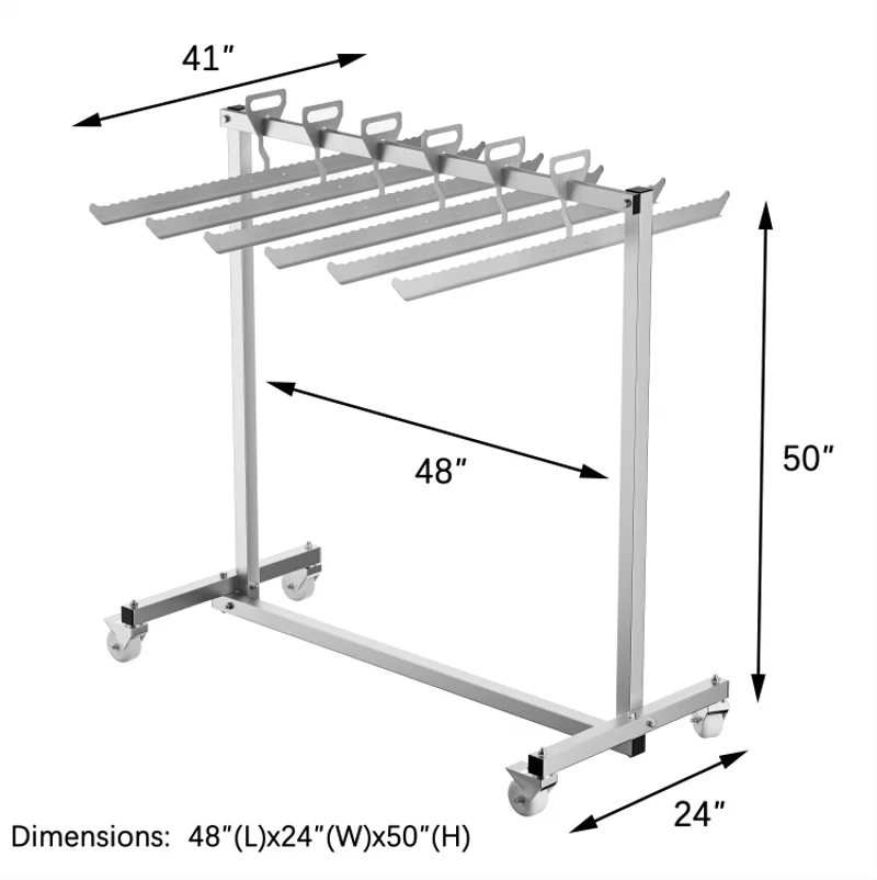 2024 New Arrivals Aluminum Metal Drying Cart Trolley Drying Rack for Herbs