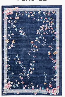 Dark Blue Flower Custom Carpet Art Colourful Area Rug Living Room Carpet