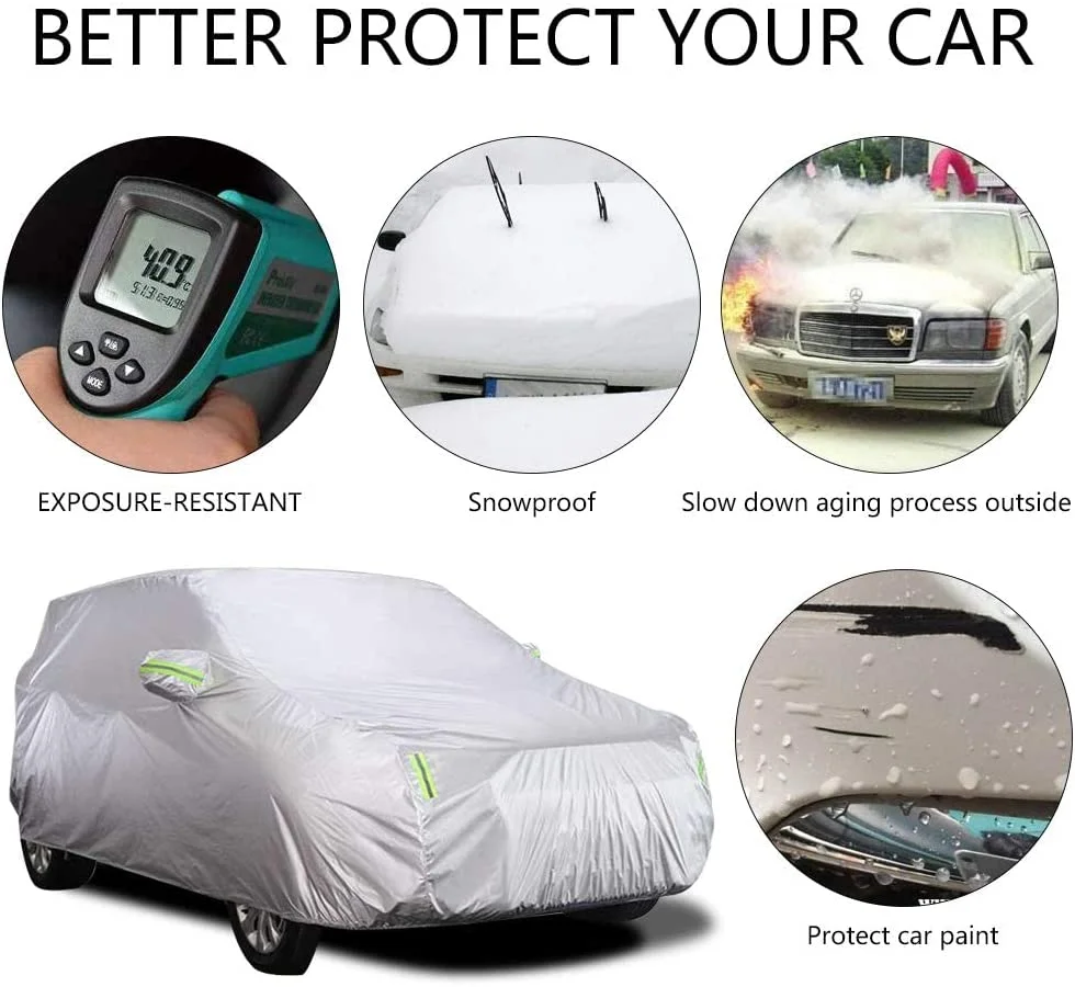 190T Polyester Fabric Exterior SUV Car Cover SUV Protection Cover Breathable Outdoor Indoor for All Season Waterproof Windproof