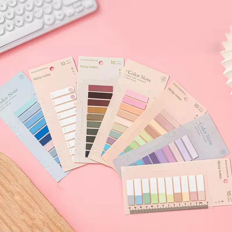 Low MOQ Transparent PET Memo Pads Waterproof Stickers Tag Divider Flag Notes Self Adhesive Note Pad 200 Pcs Index Card