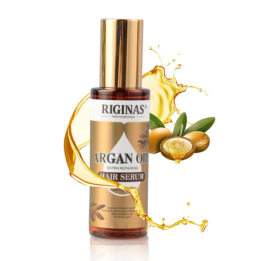 Riginas Private Label Profession Salon Deep Nourishing Organic Argan Oil Repairing Hair Serum