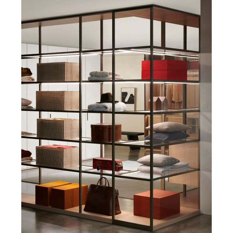 Glass book cabinet display case Custom New Design home decoration storage showcase