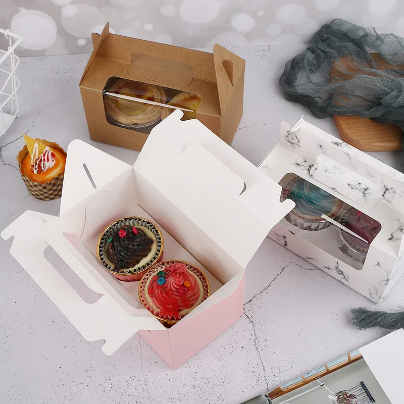 New Style Portable pastry cake packaging boxes Muffin Box Paper Cake Box