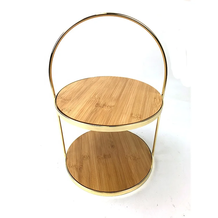 2 Tier bamboo Cake Stand , cake rack  for Desserts Fruits Snack Candy display