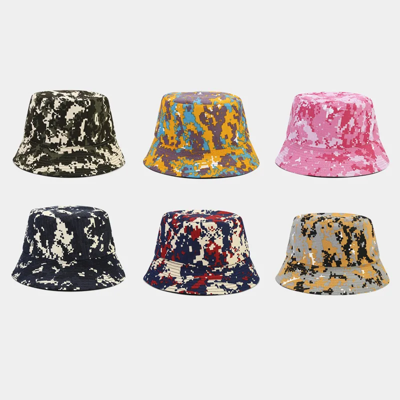 Luxury New Camouflage Bucket Hat Spring Summer Outdoor Travel Shopping Fashion Double-sided Sun Hat Men And Women