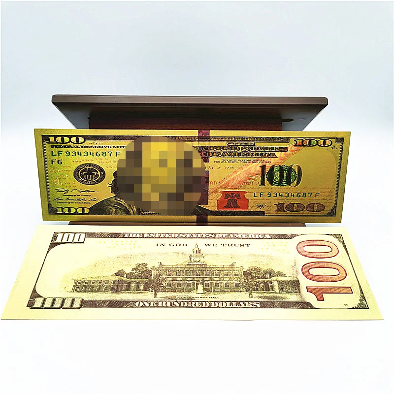 Waterproof Gold Foil Money Banknote 24k Gold Design The Dollar Bills 24k Gold Foil Banknote