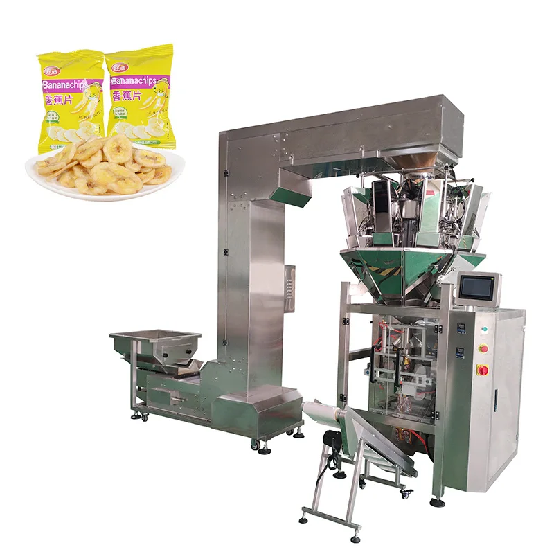 Vertical high precision banana chips sealing fruit grains snacks Multihead  packing machine