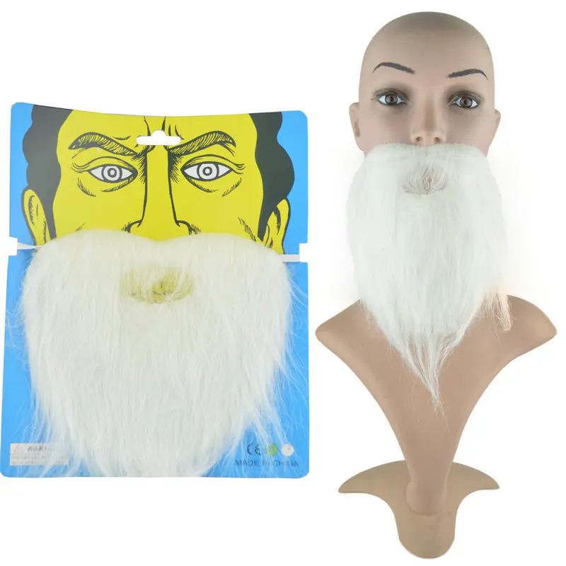 Promotional Artificial Beard Mustache Polyester Party Christmas Fake Beard For Sale