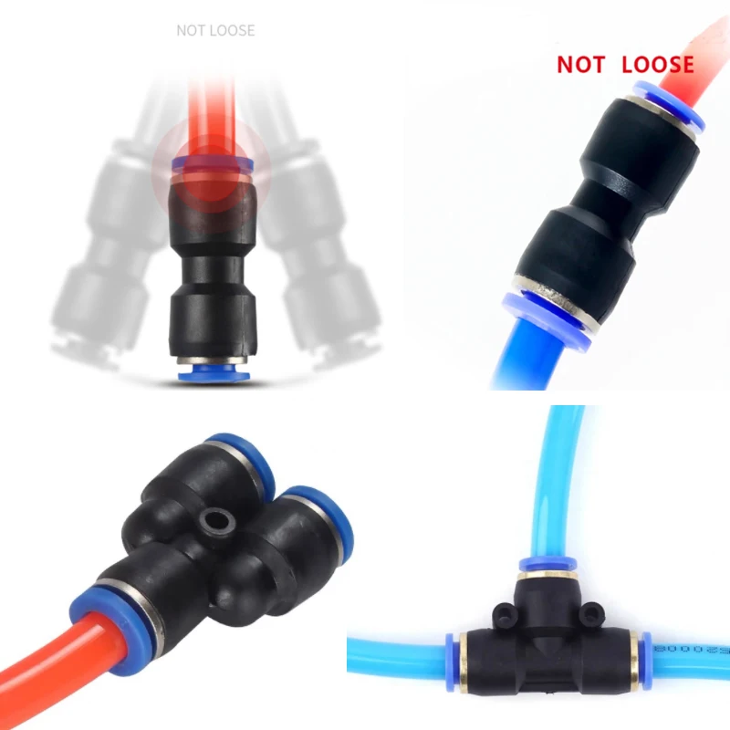 4mm Straight Plastic Quick Release Connectors Air Line Pneumatic Quick Connector Fittings Kit Push to Connect Fittings