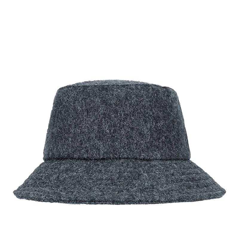 High Quality Cheap Black Grey Wool Material Bucket Hat For Male and Female