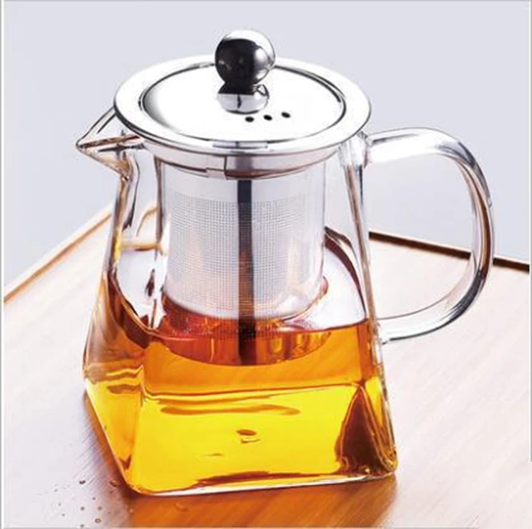 350ml 500ml High Borosilicate Glass Teapot with Stainless Steel for Loose Leaf Tea High Borosilicate Glass Tea Kettle