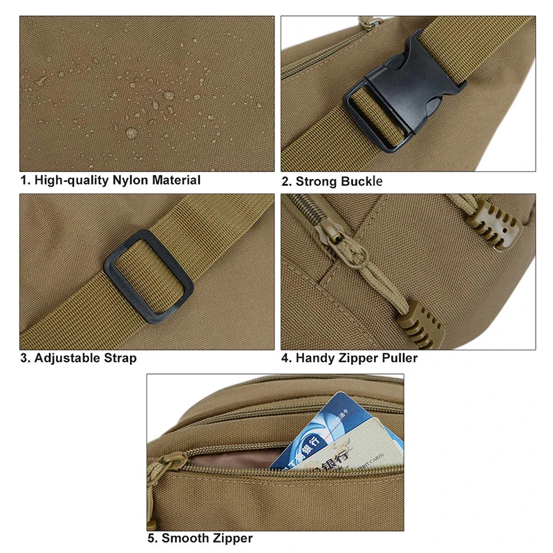 Tactical Waist Bag 900D Nylon Oxford Water-Resistant Outdoor EDC Fanny Pack Utility Waist Pouch Outdoor Bumbag