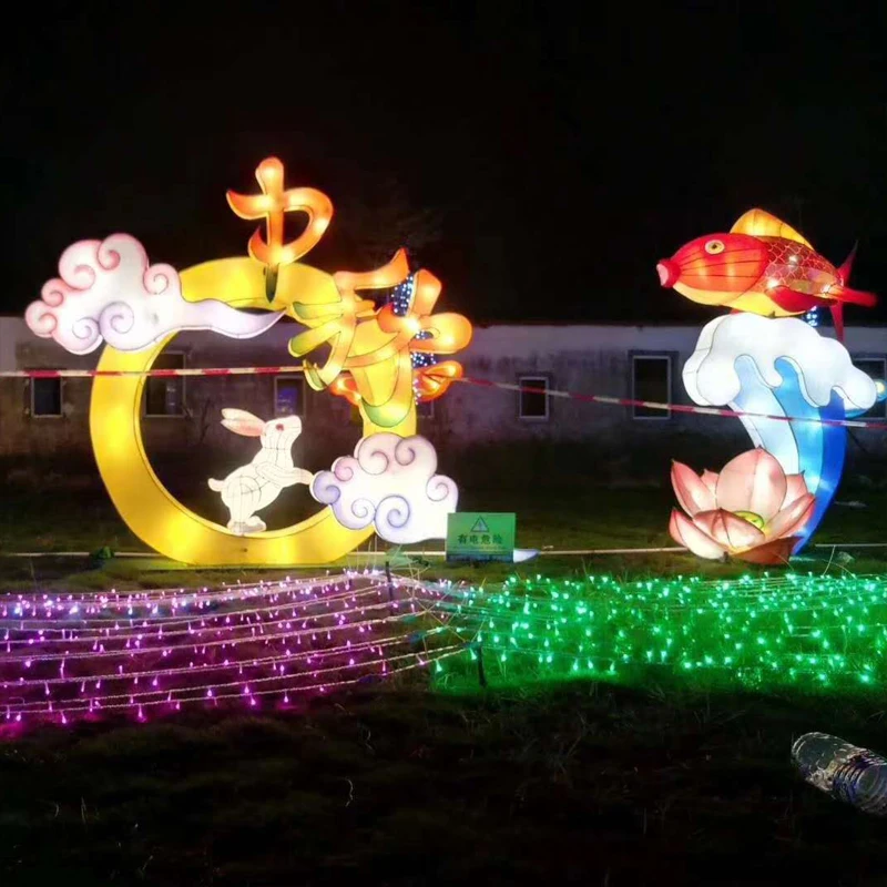 mid autumn festival lanterns/ led rabbit lanterns /moon lanterns artificial flower lanterns for sale