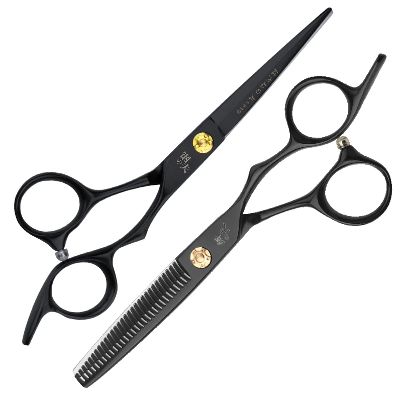 Kungfu 6.0 Inch barber haircut scissors cutting japanese 440C hairdressers scissors barber tools