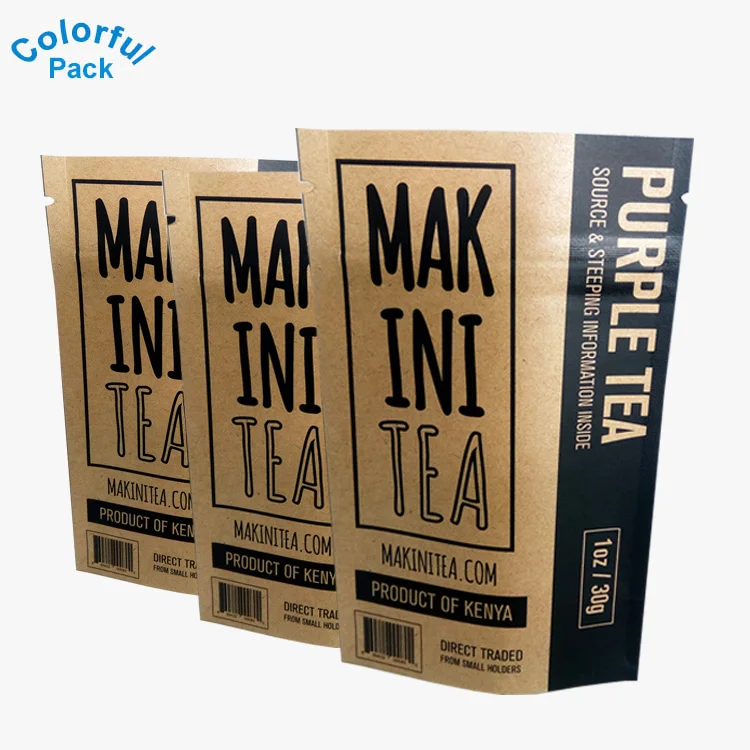 Custom logo coffee sachet packaging bags mini 3 side sealing  tea bag paper sachet with tear notch