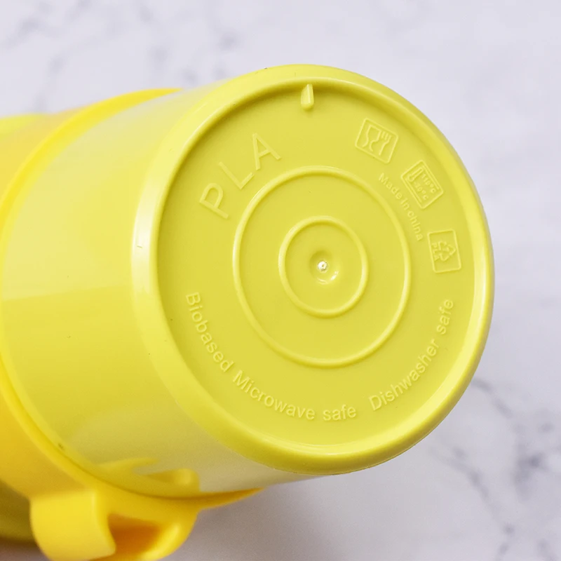 Reusable environment-friendly PLA polylactic acid coffee cup with lid can be fully degraded