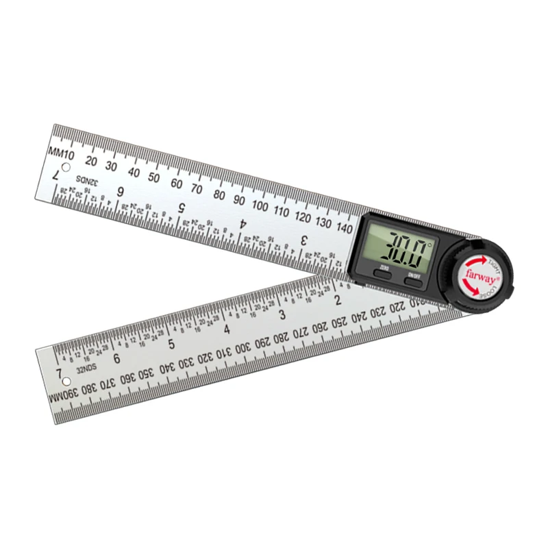 
2 in 1 Electronic Protractor 200 mm 8' Stainless Steel Angle Finder Goniometer Digital Angle Ruler 