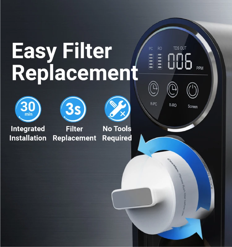 TDS Dual Water Outlets Water Purification Systems Residential Reverse Osmosis 1000 Gpd ro water filter system