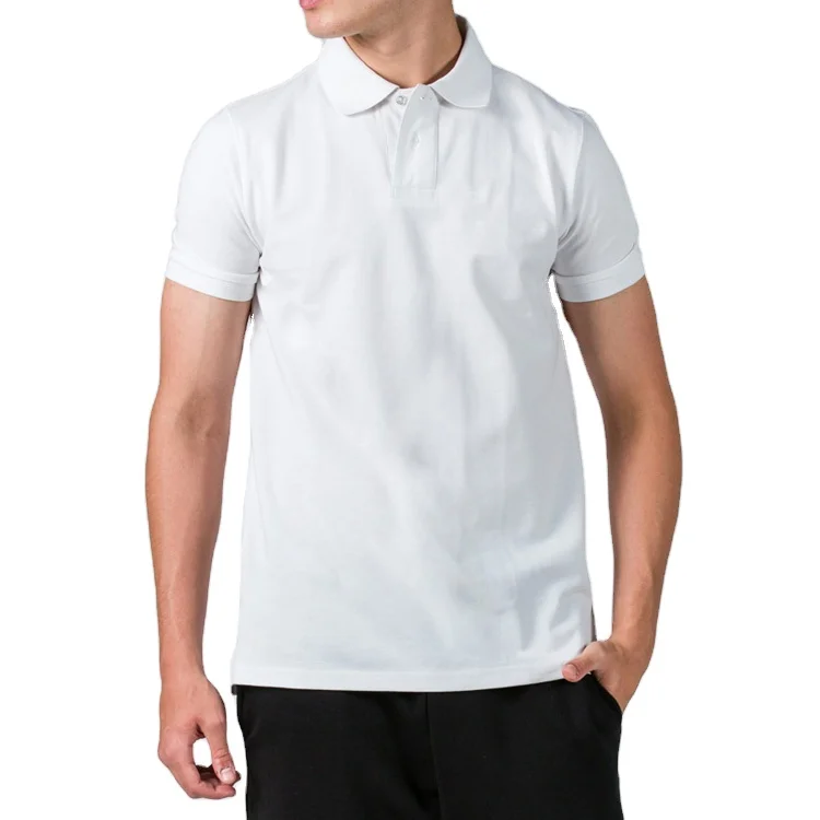 Metro Men Summer Casual Sport Gym Slim White Cotton Short Sleeve Golf Polo