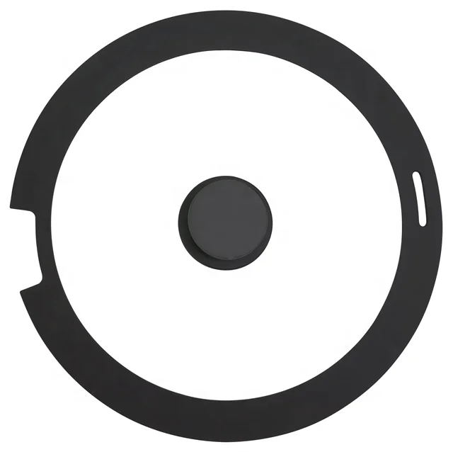 20cm slotted silicone ring tempered glass lid for detachable handle cookware