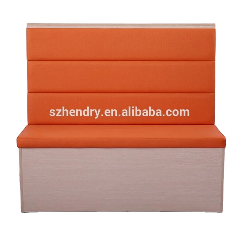 Hendry Manufacture Customization Office Soft Seat And Lounge Commercial Back Cushion Wood Restaurant Booths