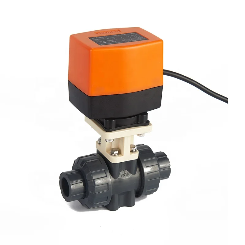 Winvall DC Electric Actuator  2 way 1/2' 3/4inch 1 in PVC Motorized Ball Valve Electric Plastic Control 2 Way Ball Valve