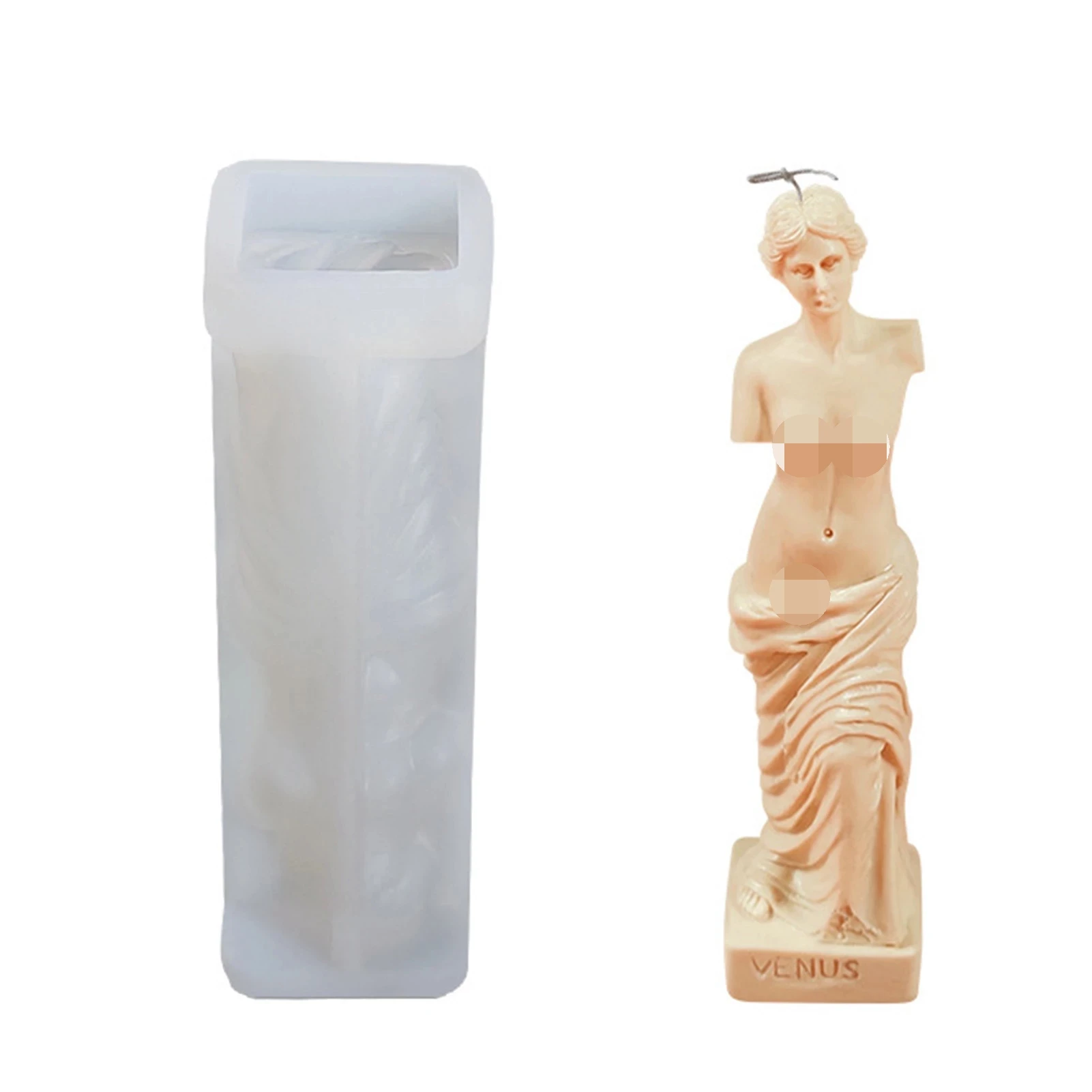 Art 3D Roman Column Candle Mold Scented Stone European Simple Home Candle Wax Mold Furnishing Aromatherapy Resin Silicone Mold