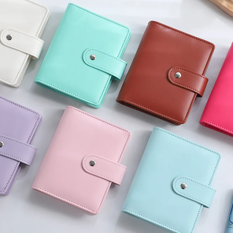 6-кольцо Macaron с отрывными листами A7 связующего Чехол-кошелек из искусственной кожи