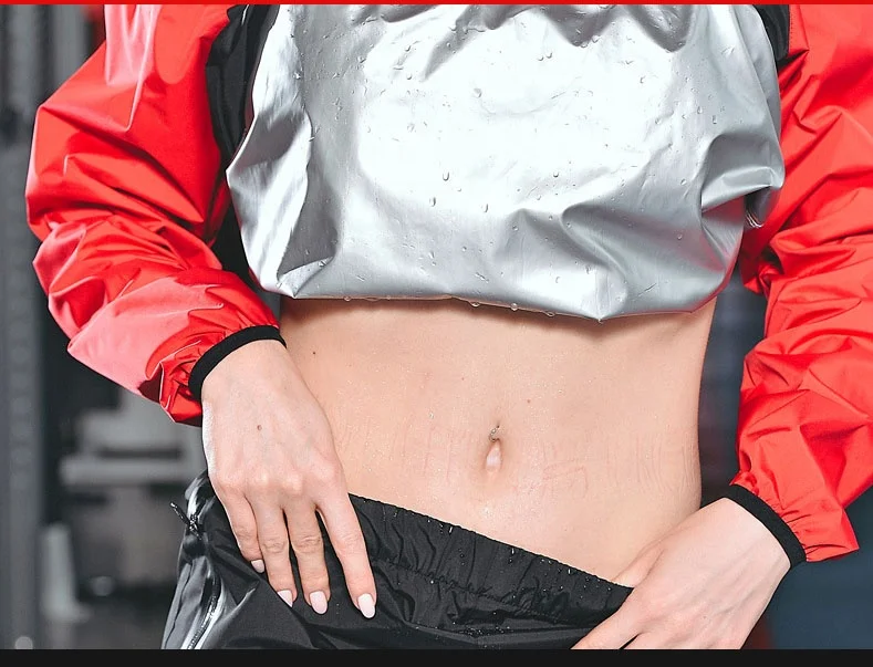 Custom Silver Coated Mens Women Sweat Sauna Suit Body Slimming Sweat Suit Running Gym Loss Weight Sweat Sauna Jacket and Pants