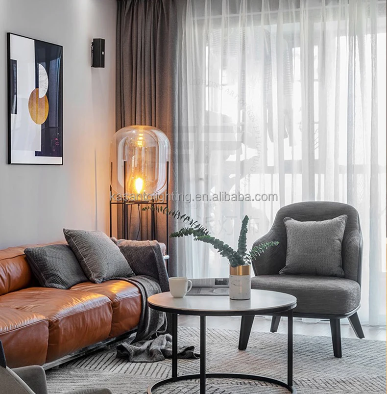 2020 top sale floor lamp  designer simple  metal glass corner floor lamps for living room hotel decorative from china