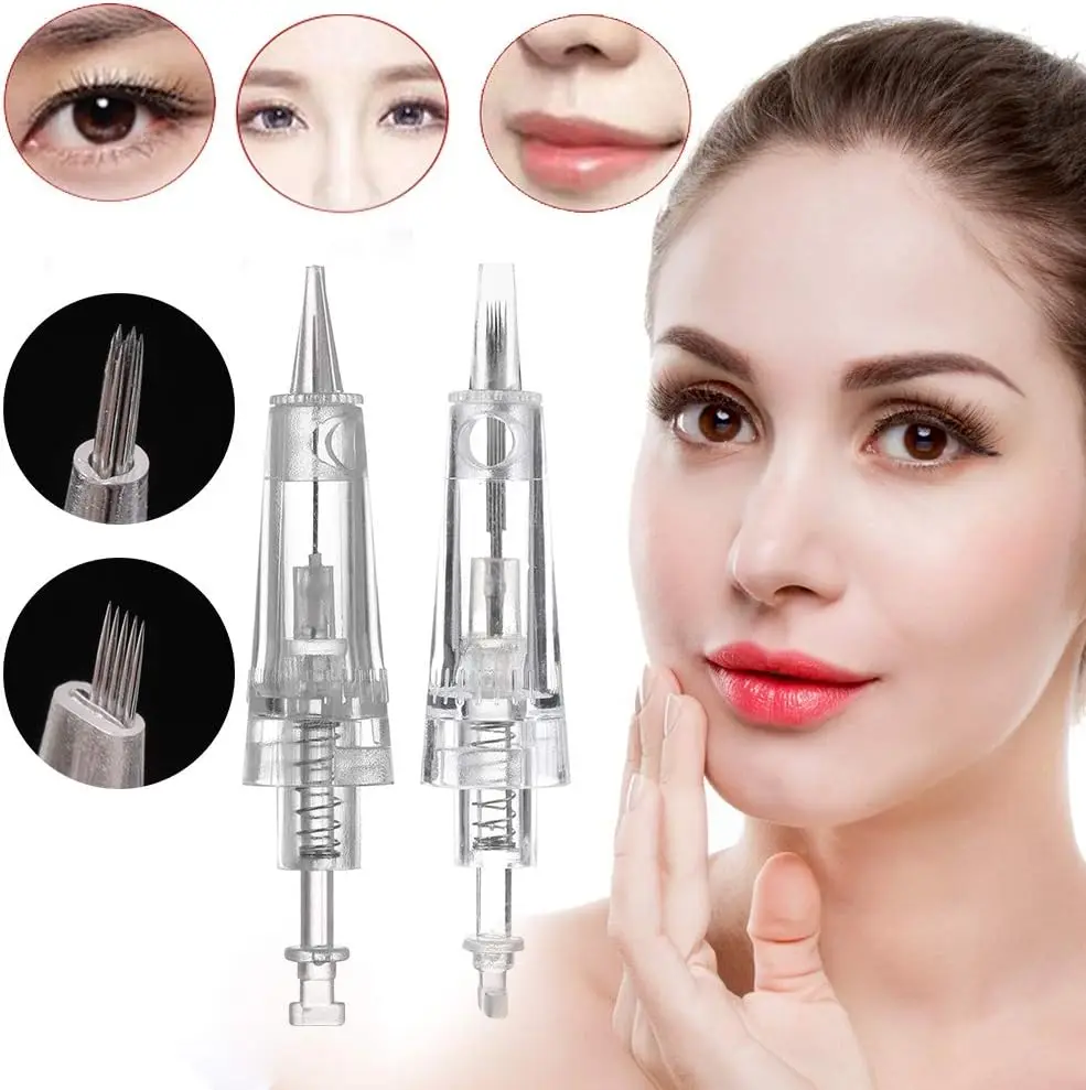 Permanent Makeup Needle Cartridge Eyebrow Eyliner Tattoo Machine 1P 3P 5P 5F 7F For Ombre Powder Eyebrow Shading Microblading