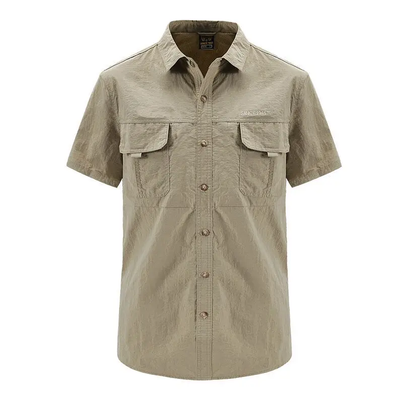 Wholesale Short Sleeve Shirt Man Casual Work Shirt for Outdoor Activities Boys Hunting Fishing Shirt Quick Dry