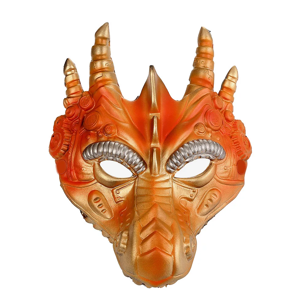Halloween Masquerade Steampunk Dragon Pu Funny Men Carnival Party Demon Devil Cosplay Costumes Masks