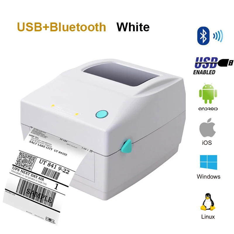  Принтер для печати этикеток термальный принтер штрих-кодов USB/голубой зуб/Wi-Fi портативный наклеек на