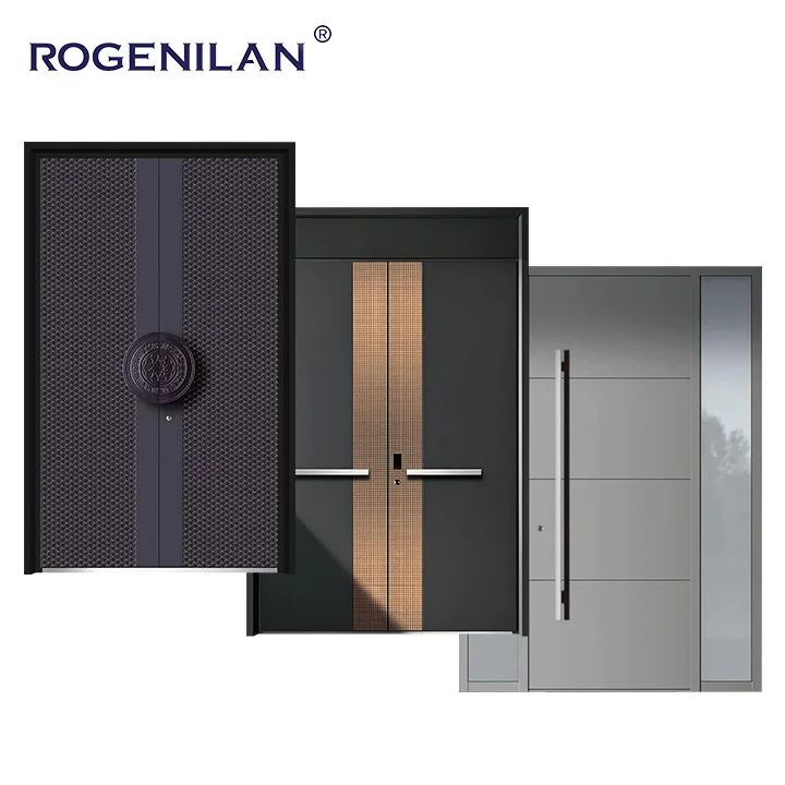 Exquisite handcrafts cast aluminum bullet proof security front main entrance stainless steel pivot door