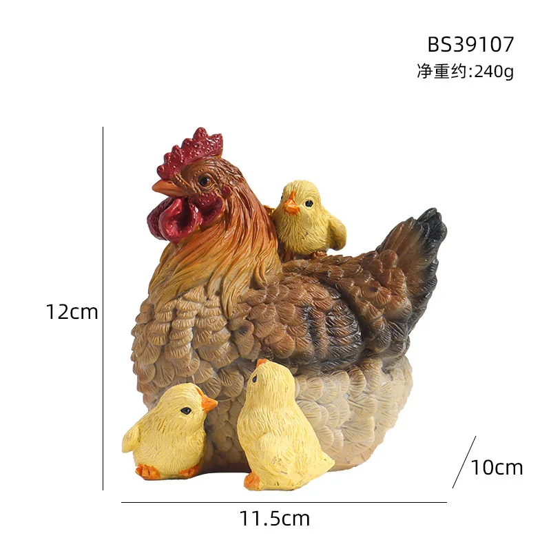 Custom American Animal statue ornament Resin Rooster Sculpture Custom Farm Garden hen frog bunny Chicken Figurine garden decor