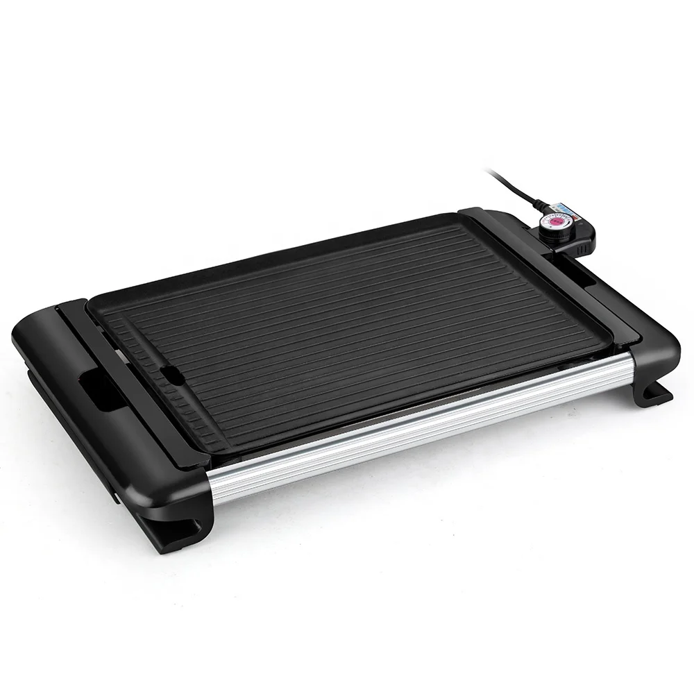 Discount Smokeless Korean BBQ Electric griddle square grill indoor frying New Detachable grills with Dismountable Oil Collect