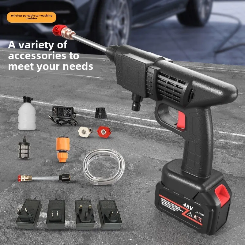 Portable Wireless Lithium Battery High-Pressure Water Gun Home Use Car Washing Magic Tool Watering Flowers Trees Cross-Border