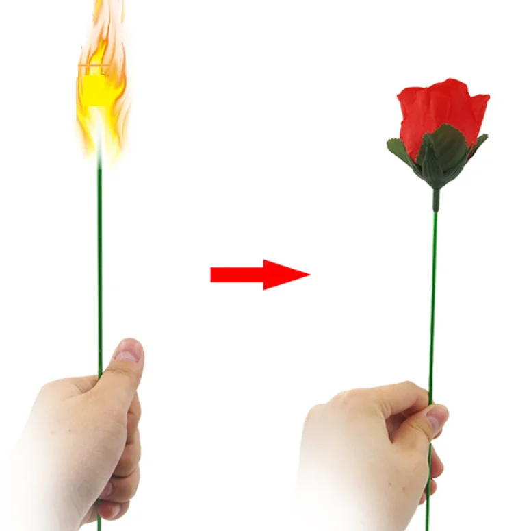 magic trick flame appearing flower professional magician props mentalism magic for girlfriend