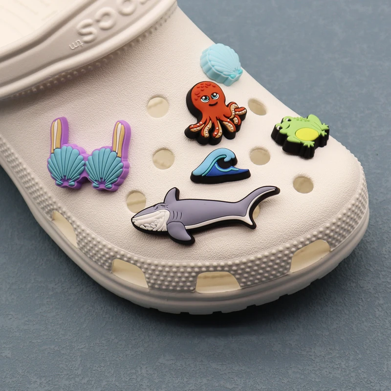 wholesale rubber 3D marine animal Shoe Charms shoes accessories Decorations turtle croc charm
